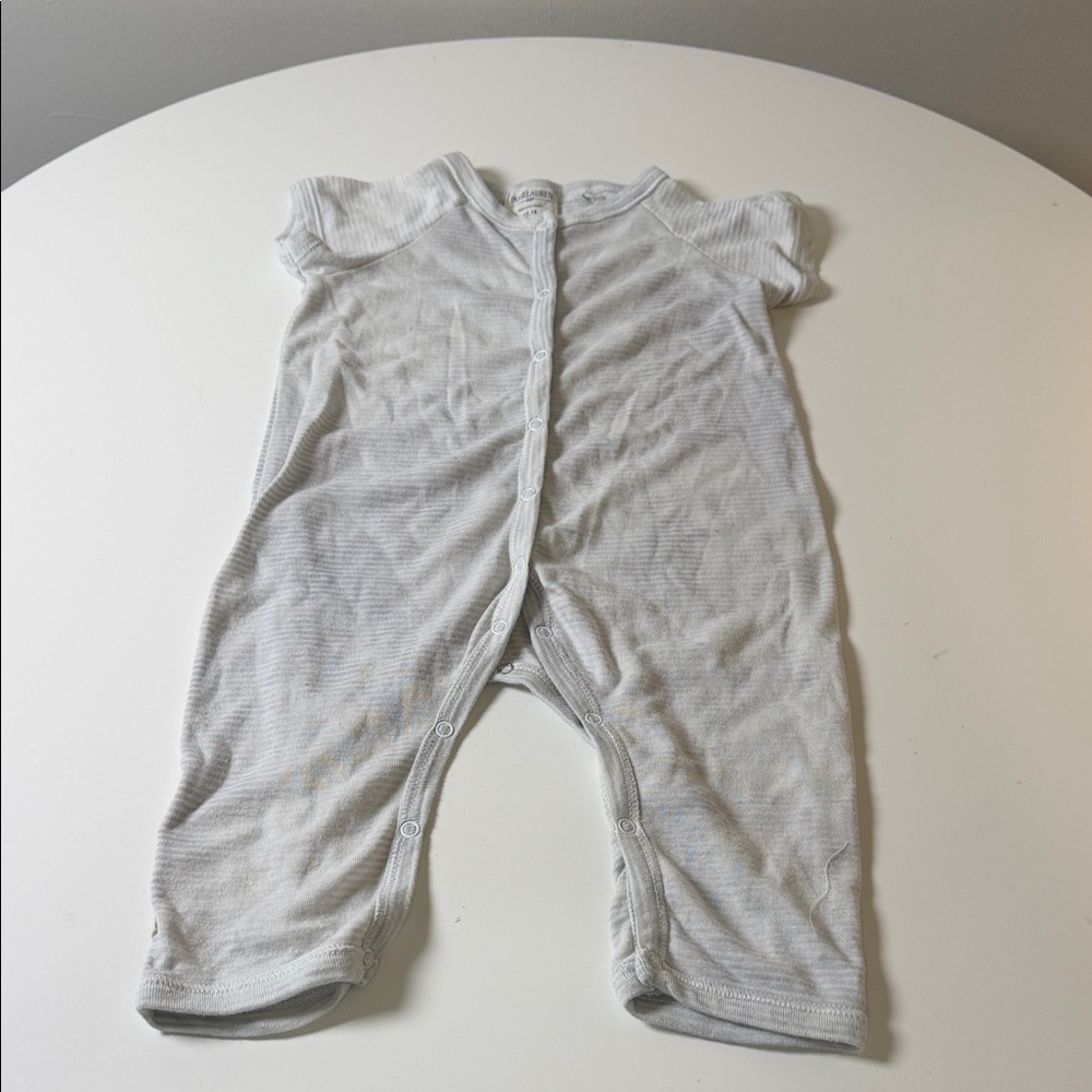 Ralph Lauren Light Gray Baby Short-Sleeve One-Piece